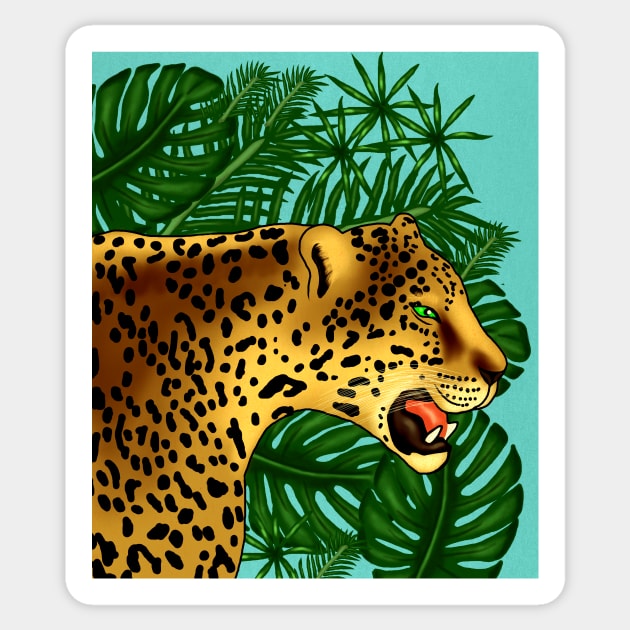 Jaguar Tropical Sticker by logiamerch